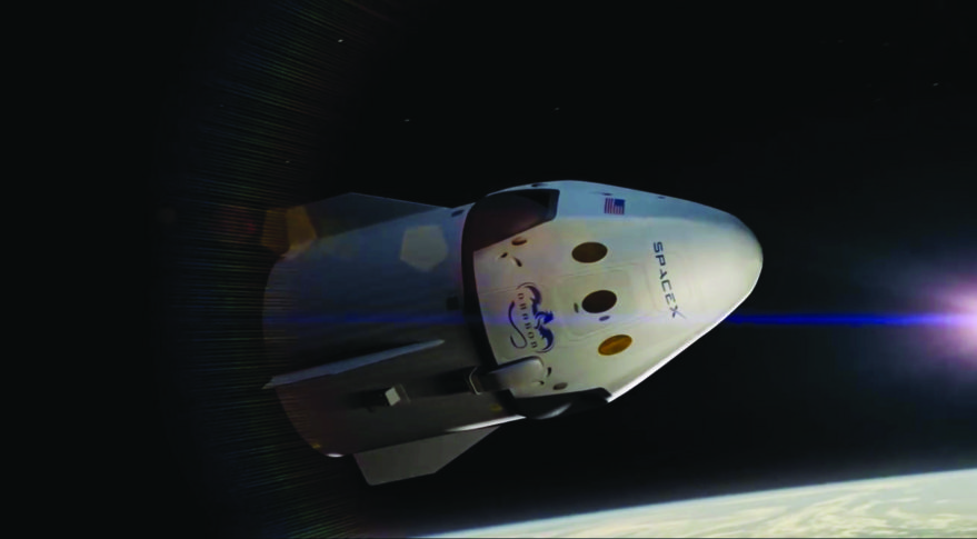 An artist&#039;s illustration of SpaceX&#039;s Crew Dragon spacecraft. The first test flights will launch between August and December in 2018.