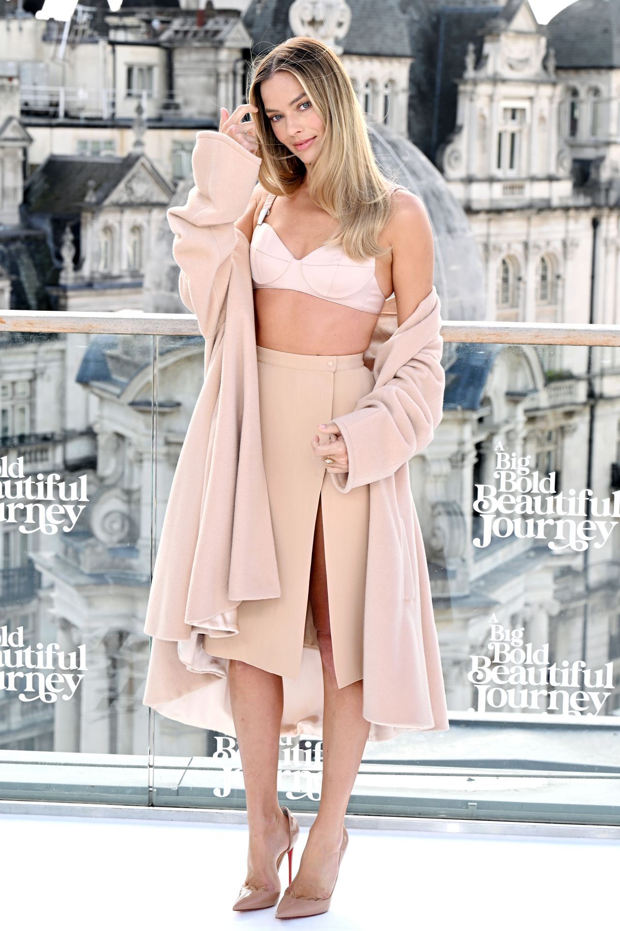 Margot Robbie attends the "A Big Bold Beautiful Journey" photocall at The Corinthia Hotel on September 11, 2025 in London, England. (Photo by Kate Green/Getty Images)