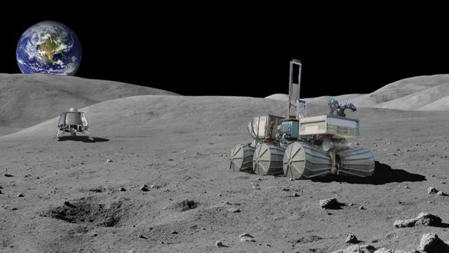 The annual SpaceCom expo kicks off in Houston this week, and the event will highlight commercial opportunities for NASA&#039;s return to the moon. Here, an artist&#039;s concept of a Ceres Robotics moon lander and lunar rover on the moon&#039;s surface.