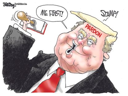 Political Cartoon U.S. Trump self pardon