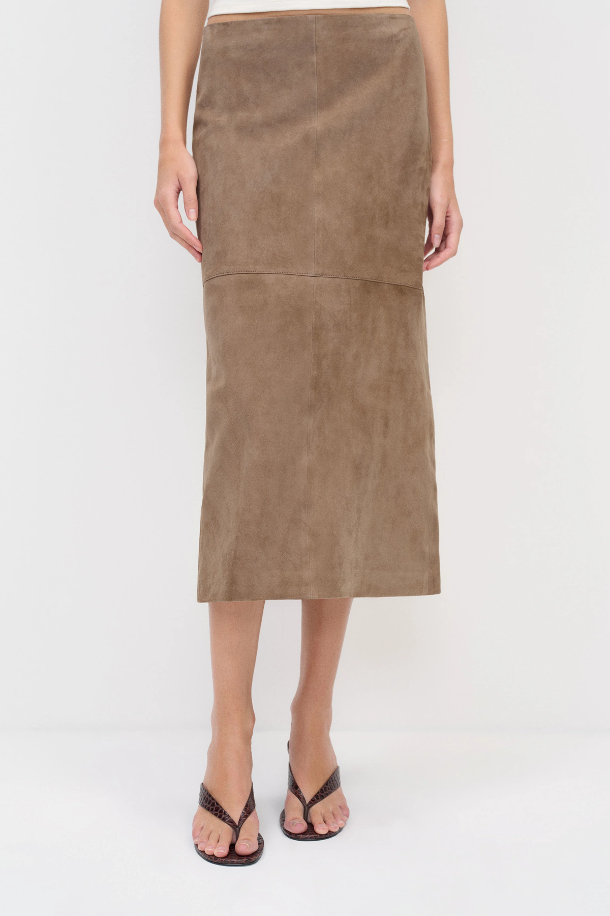Veda Cole Low Waist Leather Maxi Skirt