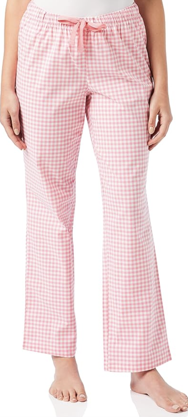 Amazon Essentials, Amazon Essentials Women's Poplin Sleep Pant, Light Pink Gingham, X-Small
