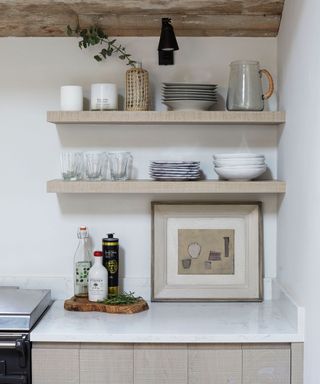 Home bar ideas with open shelving