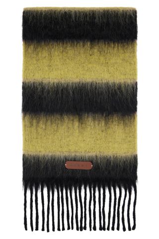 Marni Yellow & Black Striped Scarf