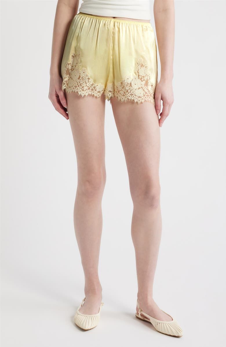 Iona Lace Trim Silk Satin Shorts