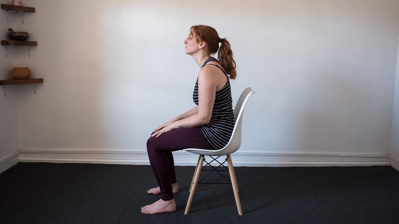 desk exercises: slouched seated posture