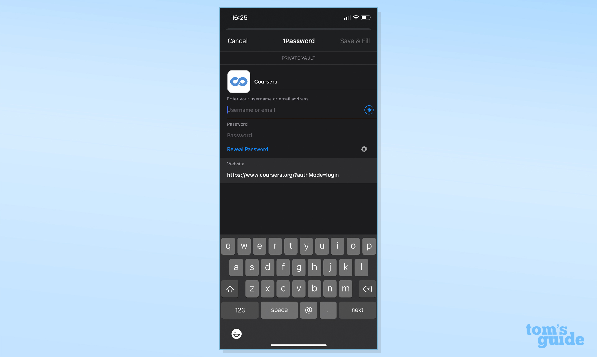 1Password password manager mobile app