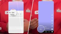 A split image showing new AI labels on YouTube videos