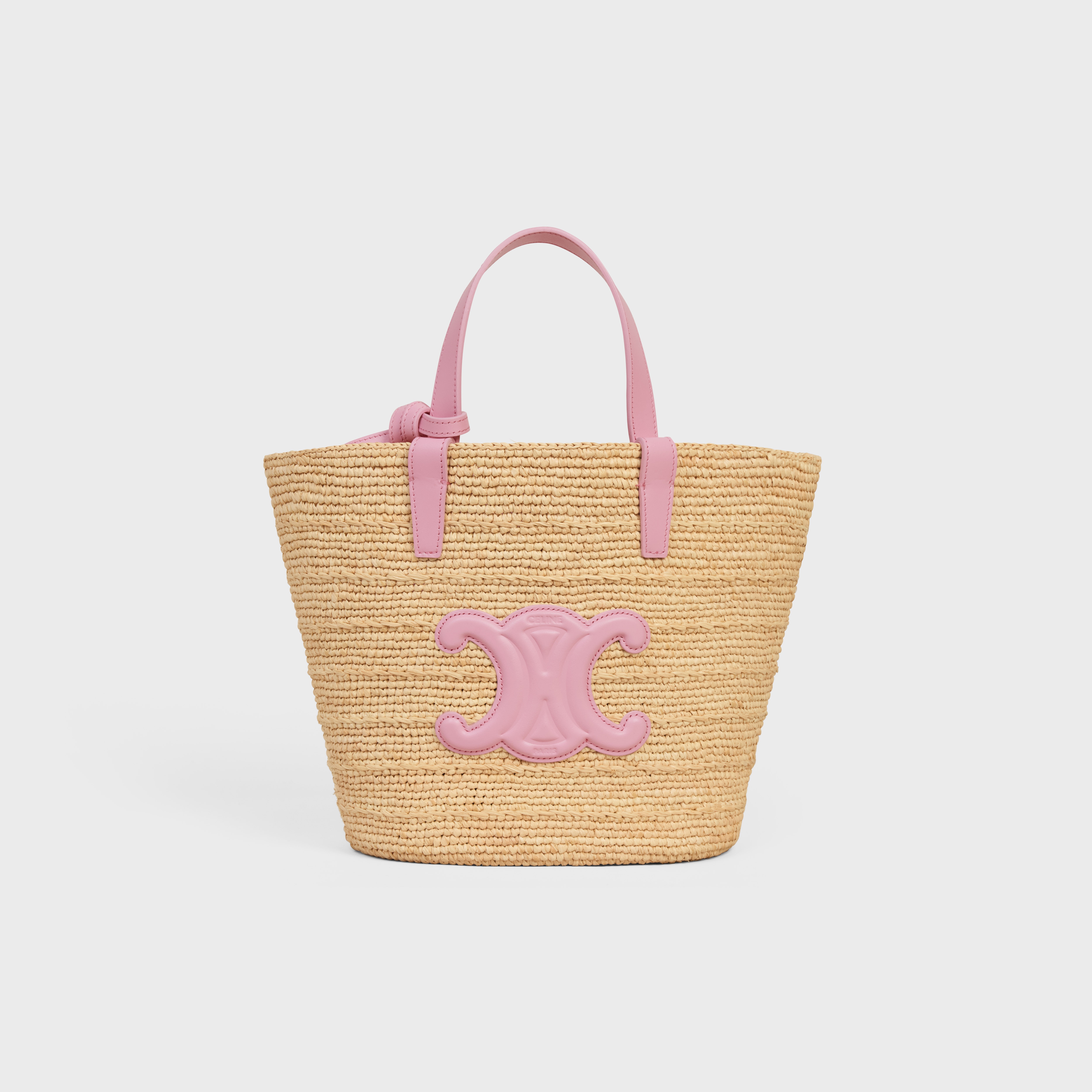 Teen Supple Celine Classic Panier in Raffia and Calfskin