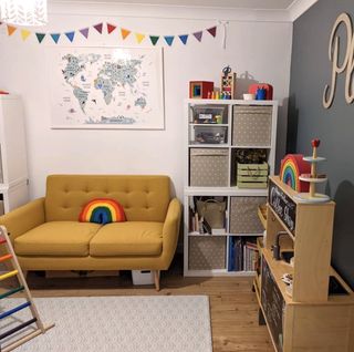 children's playroom in modern basement conversion