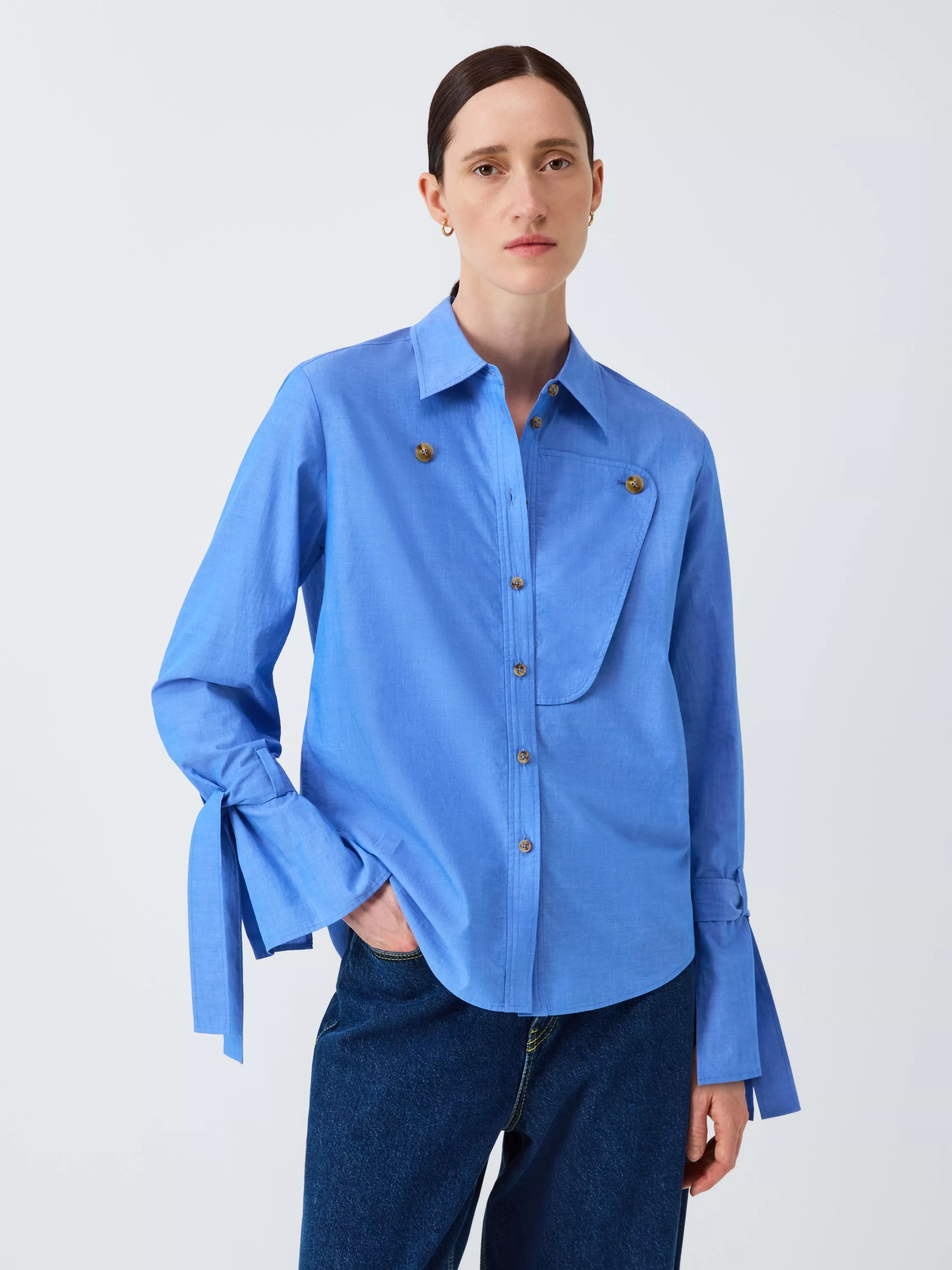 John Lewis X Rejina Pyo Cuff Tie Detail Cotton Shirt