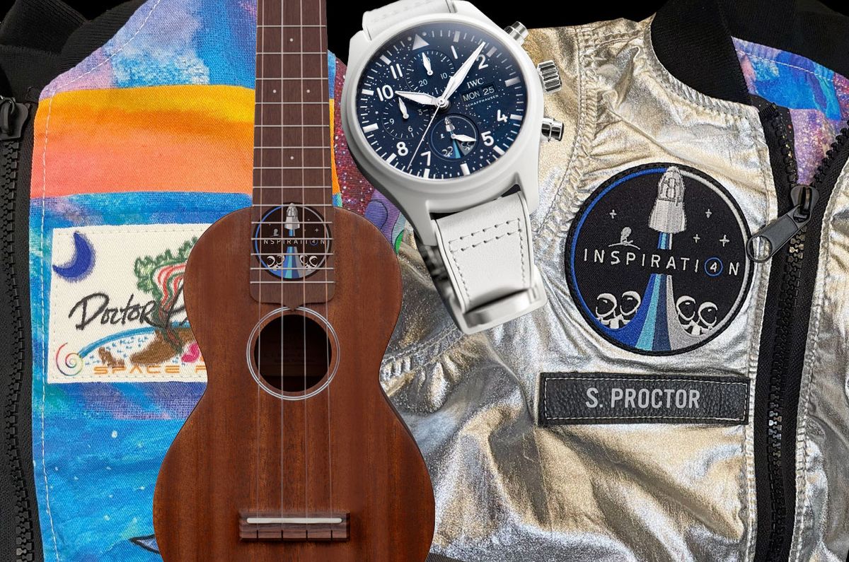 The Inspiration4 crew is flying to space custom jackets, watches, pens and ukulele among other items to auction after the mission to benefit St. Jude Children&#039;s Research Hospital.