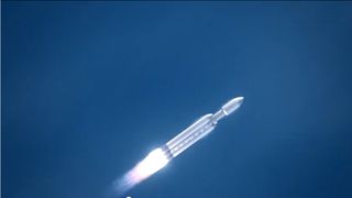 Falcon Heavy Rocket First Stage Burn