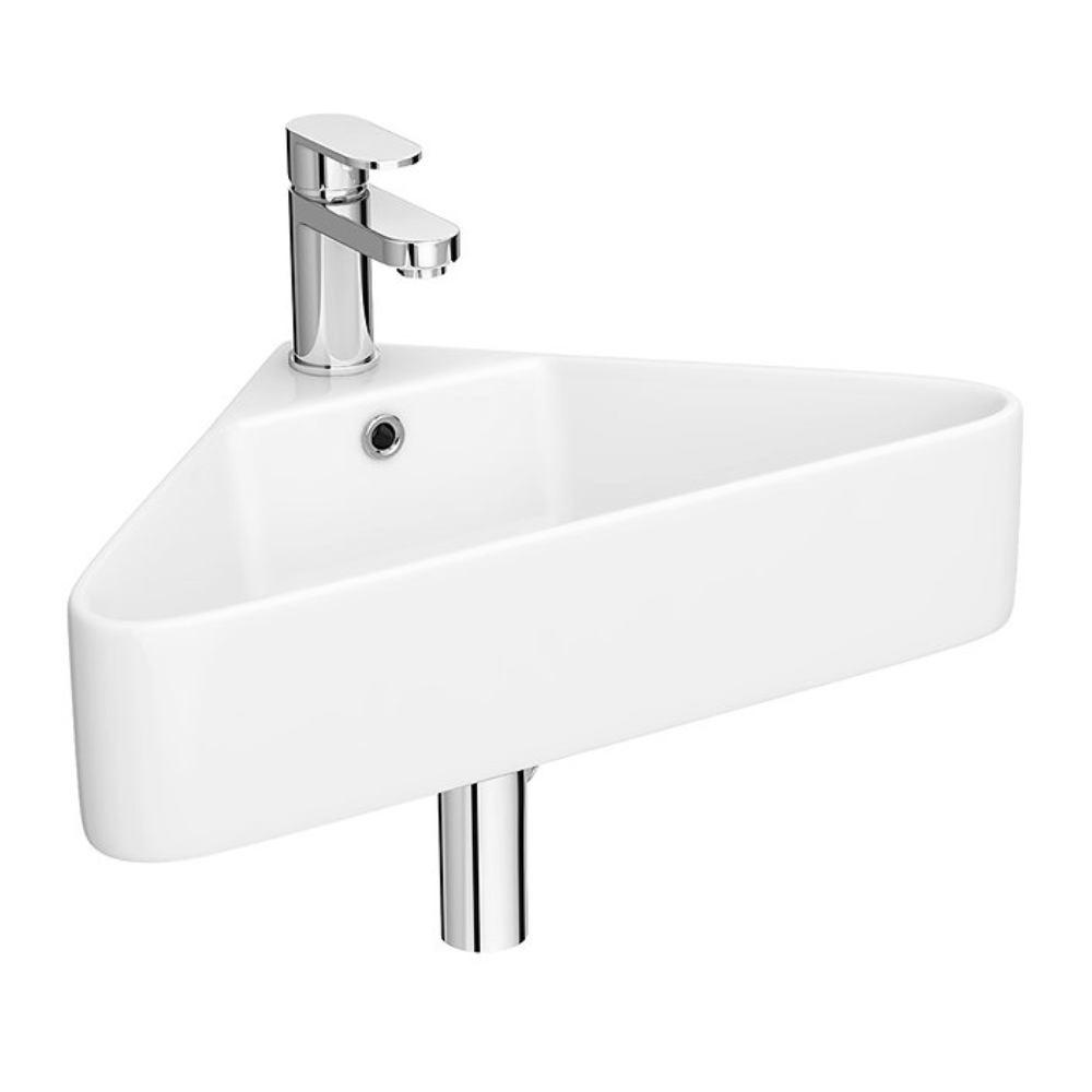 Arezzo Corner Cloakroom Basin 1TH - Gloss White