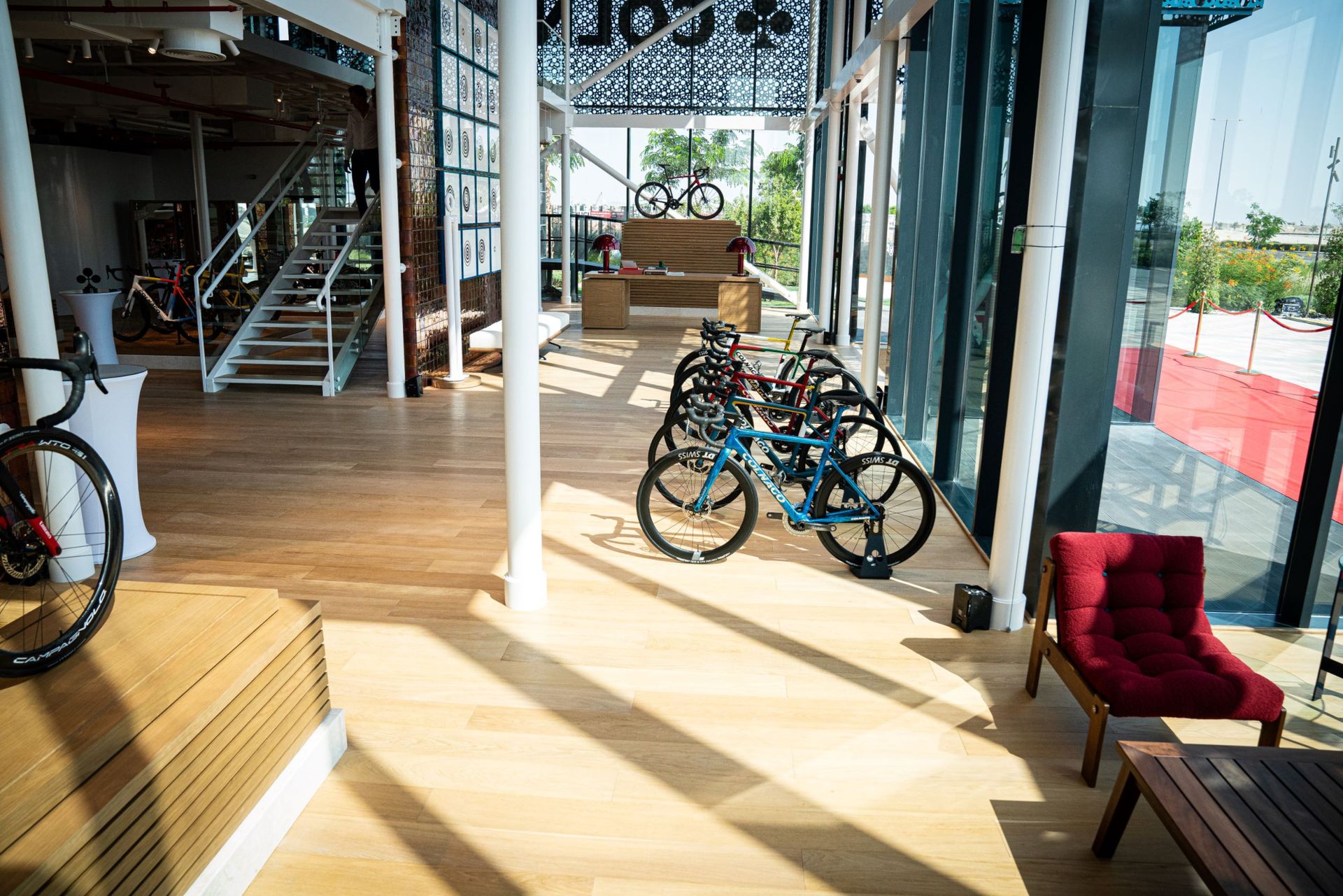 Colnago's Abu Dhabi store includes its latest range of road bikes