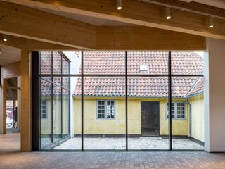 view from inside out at the Hans Christian Andersen House by Kengo Kuma