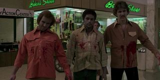 Zombies getting shot in Dawn of the Dead