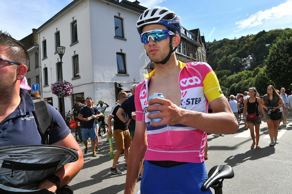 Quick-Step's Kasper Asgreen in the pink sprint jersey at the Tour de Wallonie