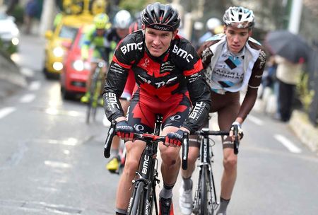 BMC's Tejay van Garderen suffered in the cold, wet conditions.
