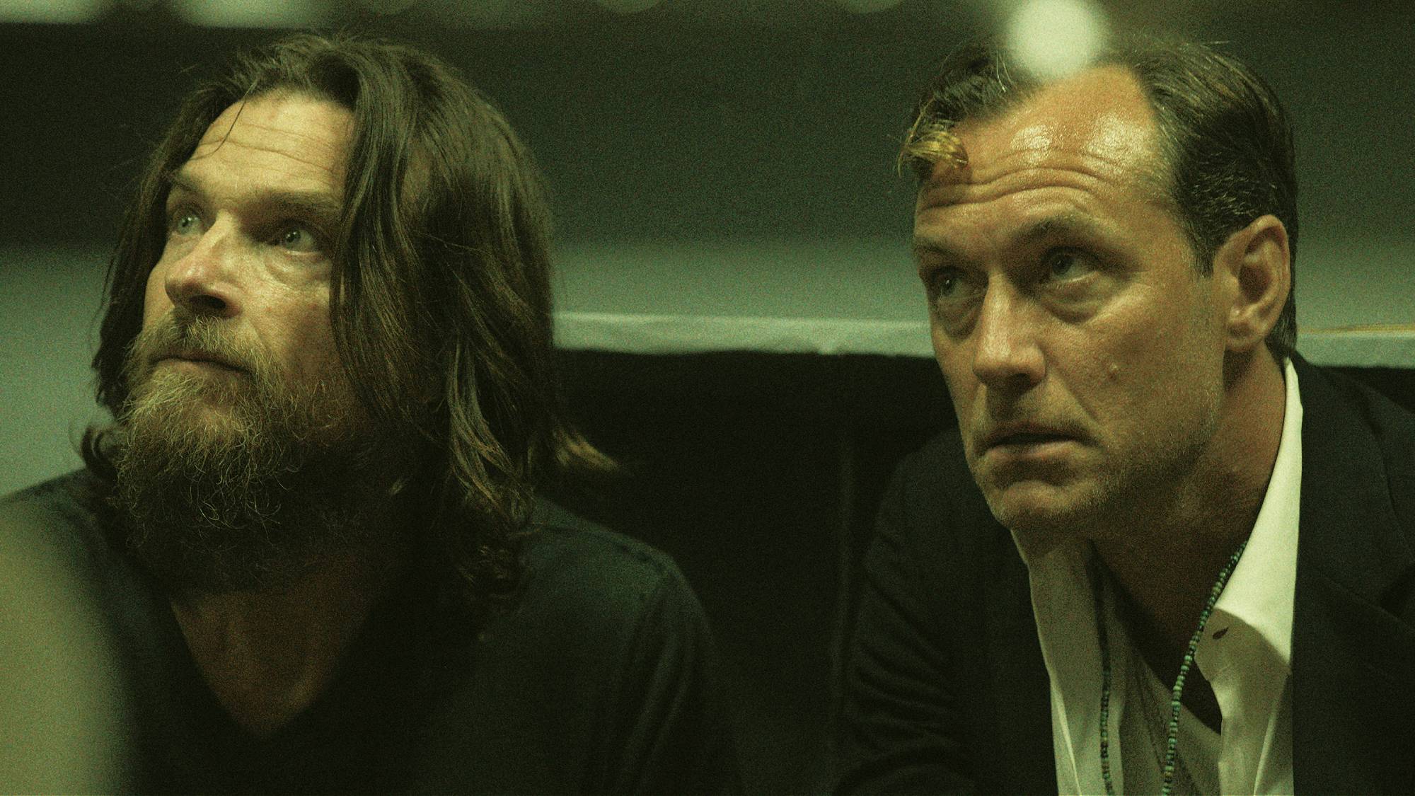 Jason Bateman as Vince and Jude Law as Jake in "Black Rabbit" on Netflix