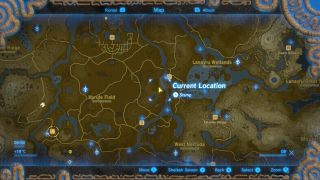 Map view of the location for Hyrule Field Breath of the Wild Captured Memories collectible