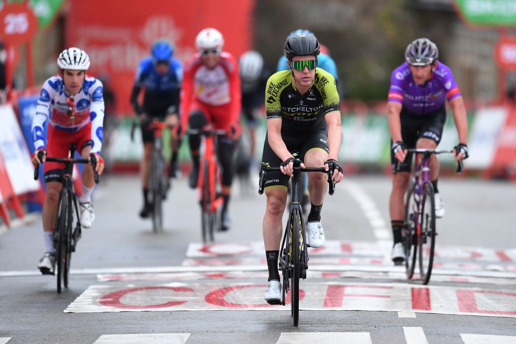 PUEBLA DE SANABRIA SPAIN NOVEMBER 05 Arrival Callum Scotson of Australia and Team Mitchelton Scott during the 75th Tour of Spain 2020 Stage 15 a 2308km stage from Mos to Puebla de Sanabria 924m lavuelta LaVuelta20 La Vuelta on November 05 2020 in Puebla de Sanabria Spain Photo by David RamosGetty Images
