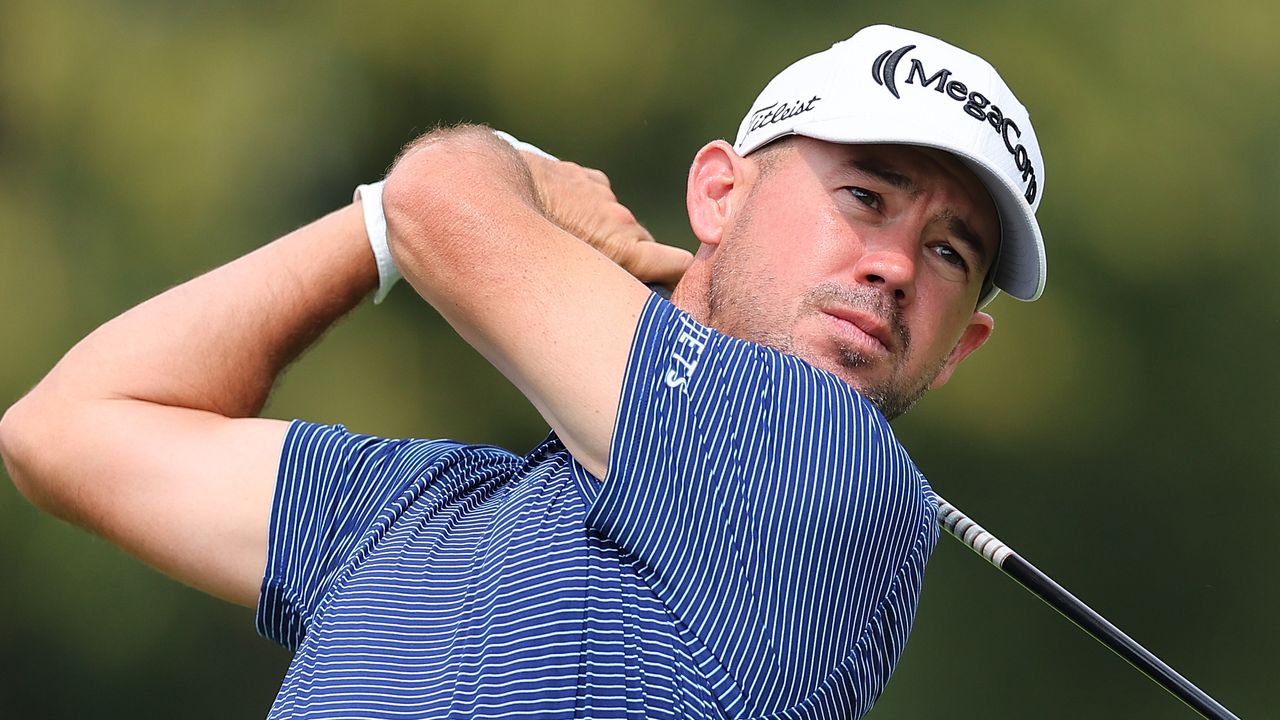 Brian Harman takes a shot at the BMW Championship at Olympia Fields