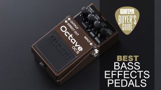Close up of Boss OC-5 octave pedal