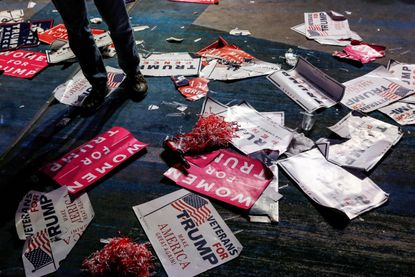 Remnants of Trump's victory party.