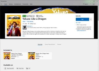 Yakuza in Microsoft Store