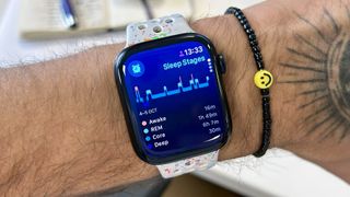 Apple Watch Series 9 displaying sleep info
