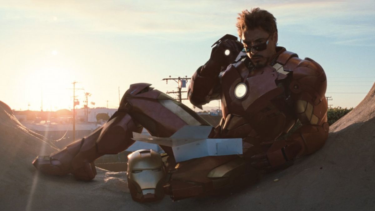 Tony Stark (Robert Downey Jr.) eats donuts in Iron Man 2