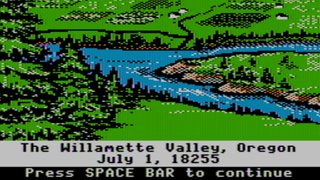 Screenshot of the Oregon Trail Time Machine working...almost successfully, since this is the still the loss screen.