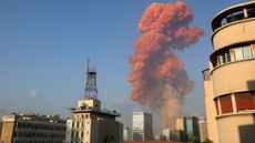 A large explosion rocked the Lebanese capital of Beirut on Aug. 4, 2020. The blast, which rattled entire buildings and broke glass, was felt in several parts of the city.