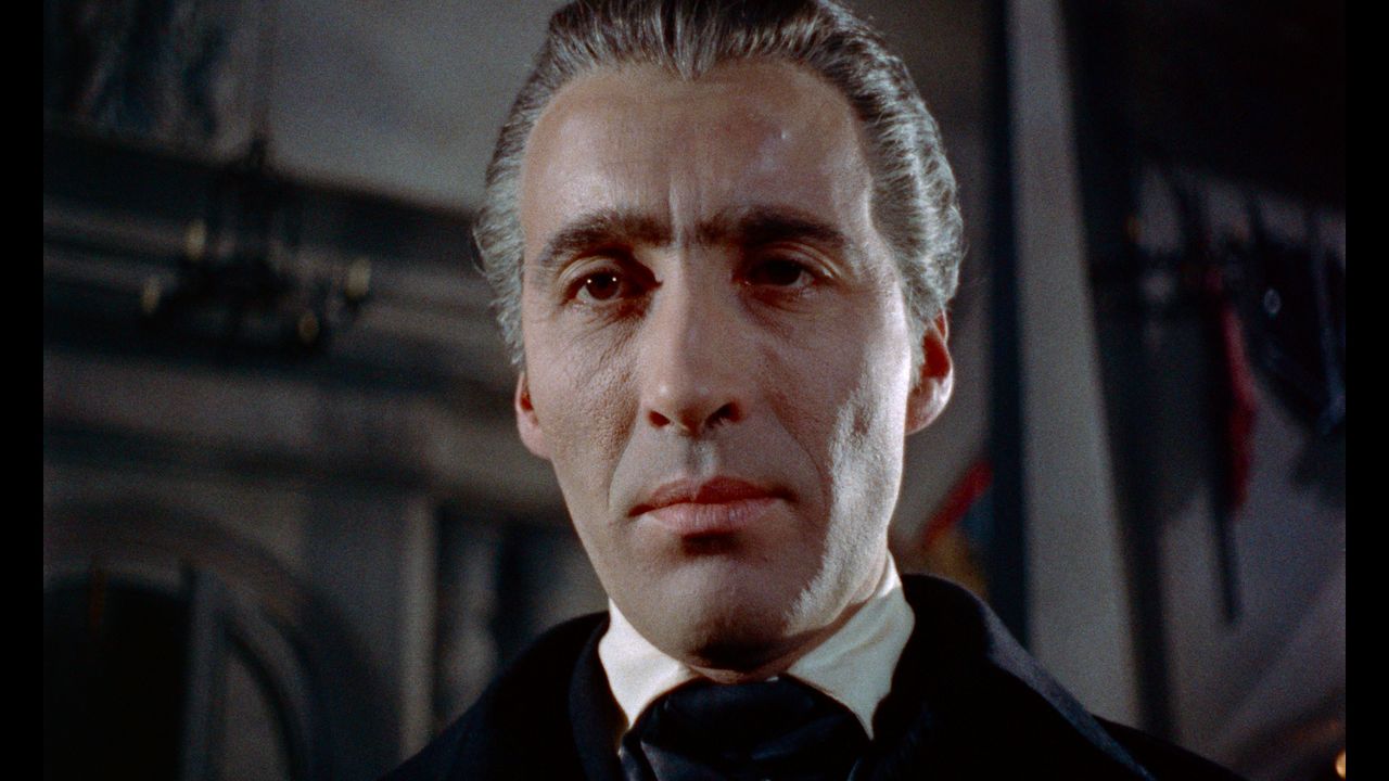 A still showing Christopher Lee in the 2026 4K restoration of Dracula by Hammer Films