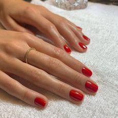 Brick red nails