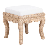 JONATHAN Y Rowan Bohemian Woven Rattan Vanity Stool