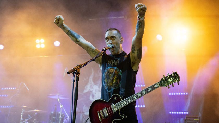 Stephen Brodsky onstage with Cave In in 2023