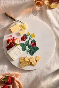 Anthropologie Marble Icon Cheese Board, Strawberry Anthropologie Marble Icon Cheese Board, Strawberry