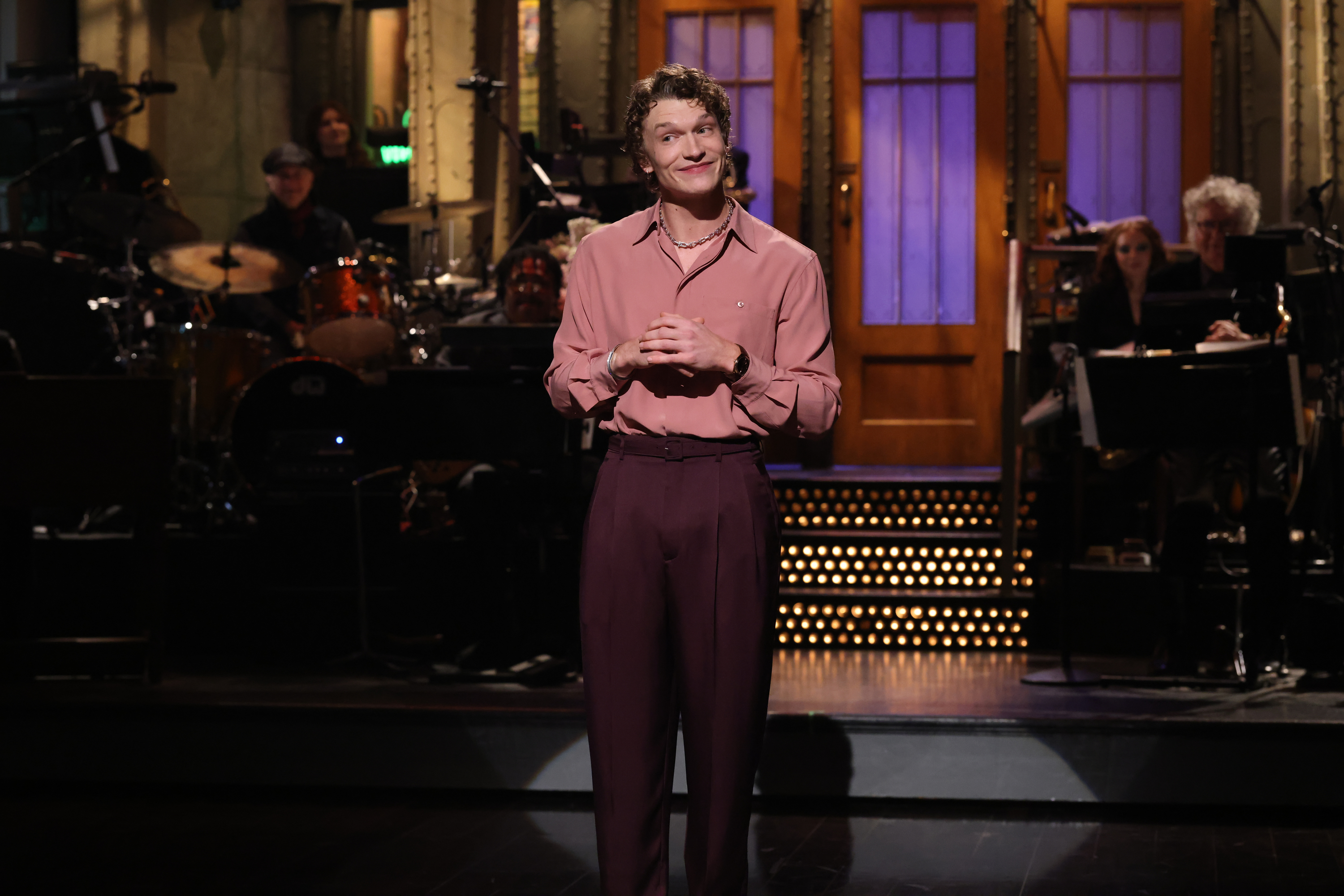 Connor Storrie on the SNL stage.