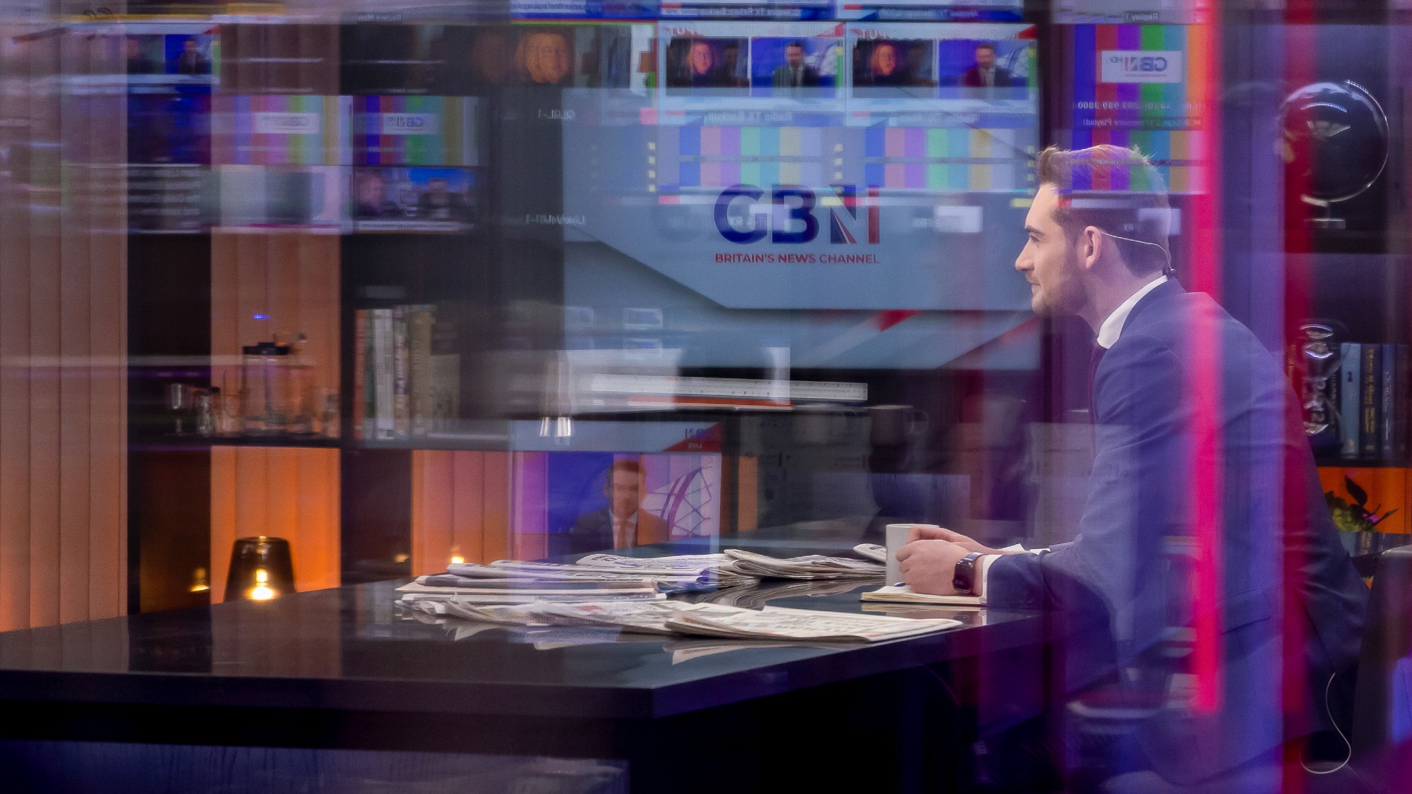 GB News Studio with Tom Harwood