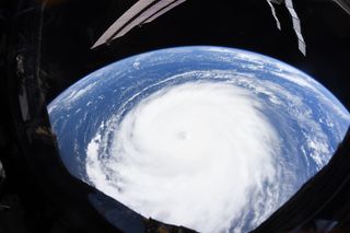 An image of Hurricane Sam as seen from the International Space Station, shared by NASA astronaut Megan McArthur on Sept. 29, 2021.