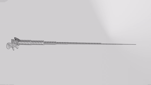 A gif of the computer model of a diplodocid tail.