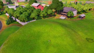 Fortnite Hidden Gnome between a race track, cabbage patch, and farm sign location