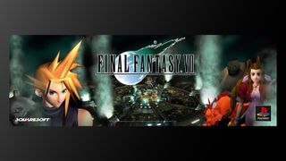 Pack art for Final Fantasy VII, featuring logo and character renders of Cloud, Aerith and Red XIII against backdrop of Midgar