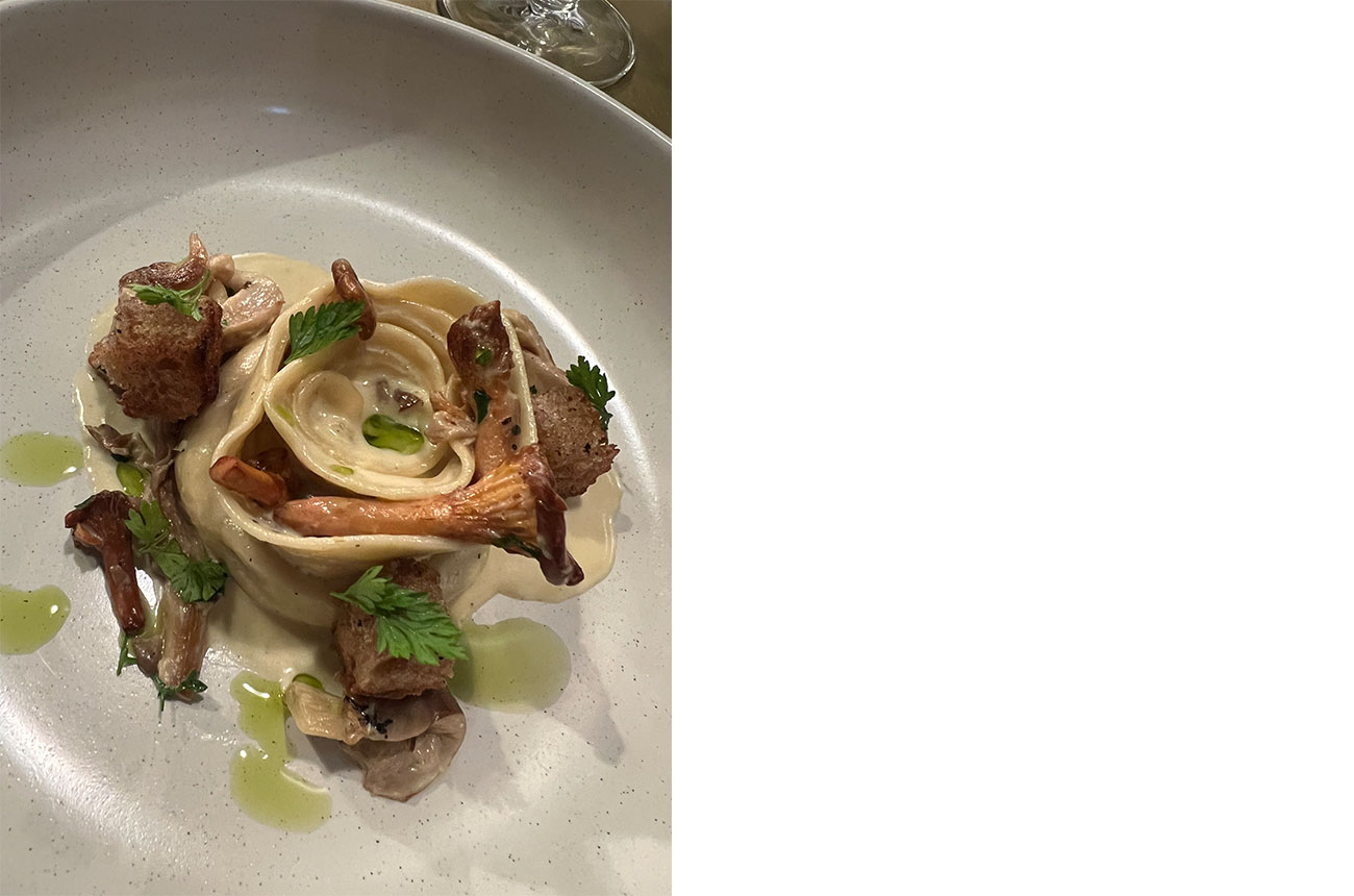 dish of mushroom ravioli