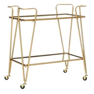 Ebern Designs Sarish Metal Bar Cart in gold