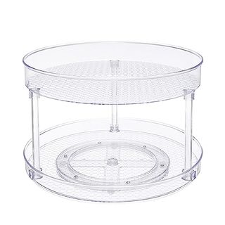 Amazon Basics Clear 2-Tier Lazy Susan Turntable Organiser, 30.5 Cm