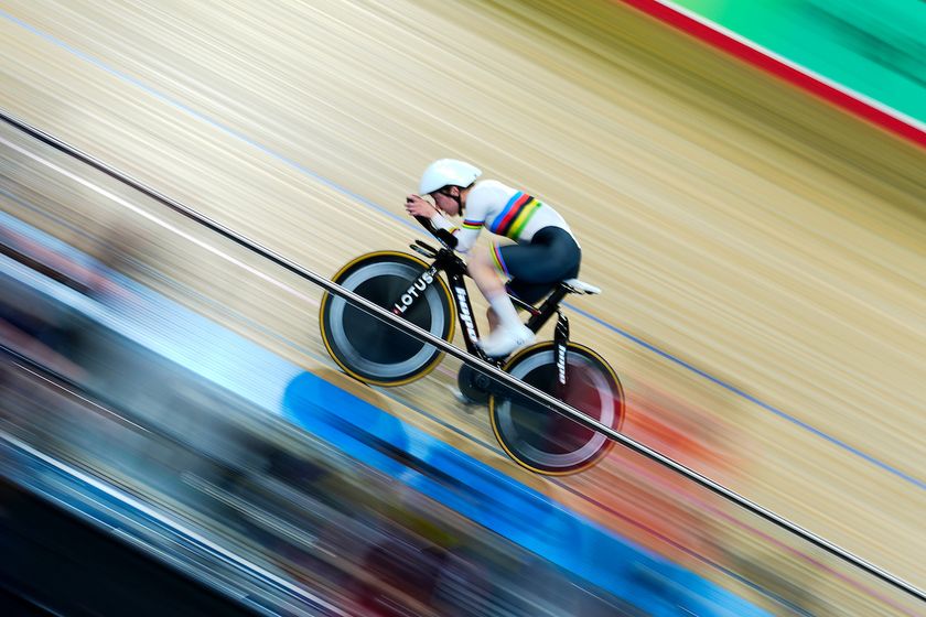 Anna Morris (Private Member) racing the 4000-metre Individual Pursuit at Lloyds National Track Championships - National Cycling Centre, Manchester, England