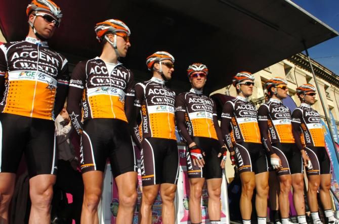 The Accent Jobs - Wanty team presented prior to the start of stage 1